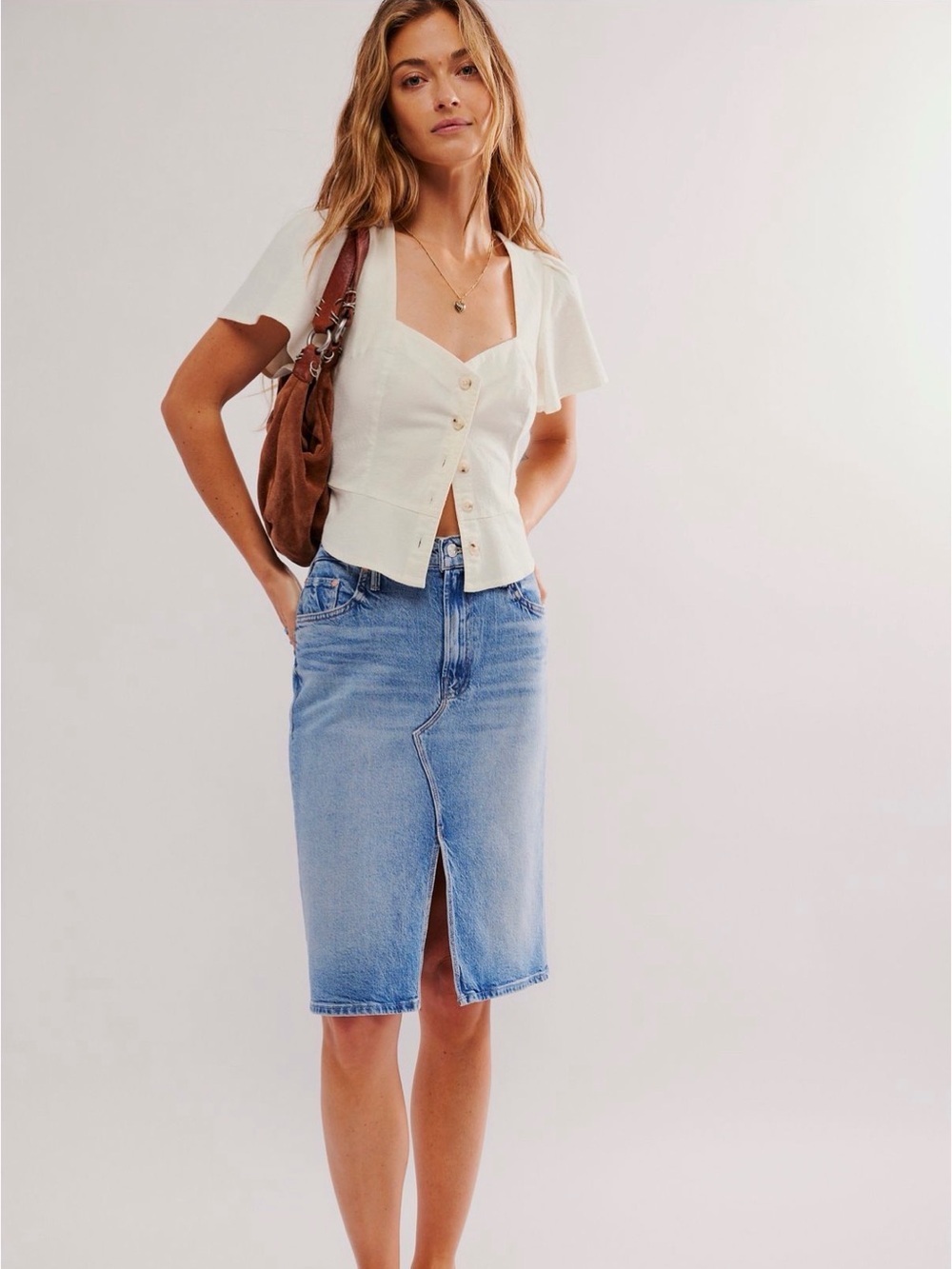 MOTHER Superior The Ditched Midi Skirt Never Let Go Size 25